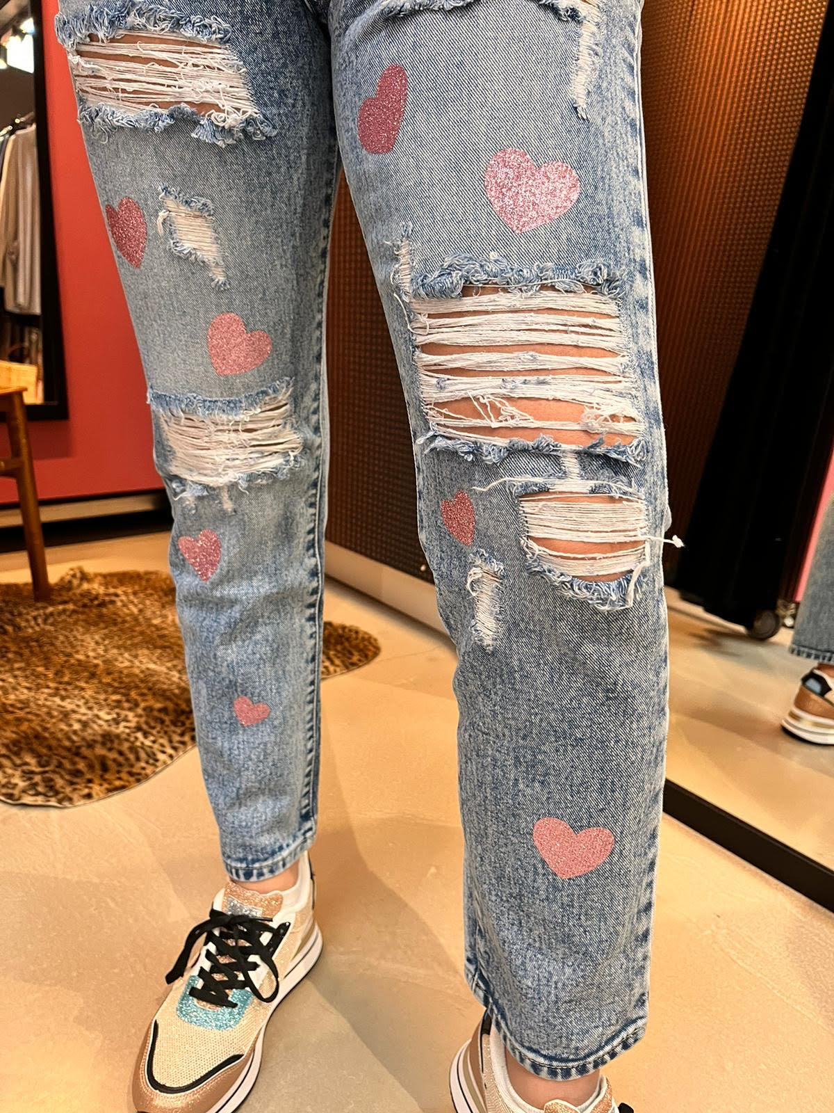Mom fit Jeans Hearts